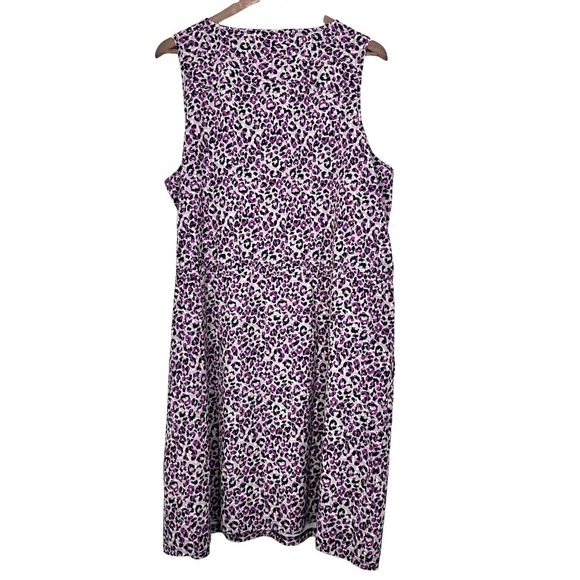 Chico's Zenergy Pink Leopard Printed Active Dress Pockets Summer Casual Cruise - Picture 2 of 6